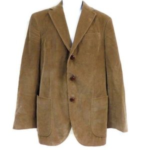 Carolina Herrera Blazer Sports Coat Corduroy Lambskin Elbow Patches Logo